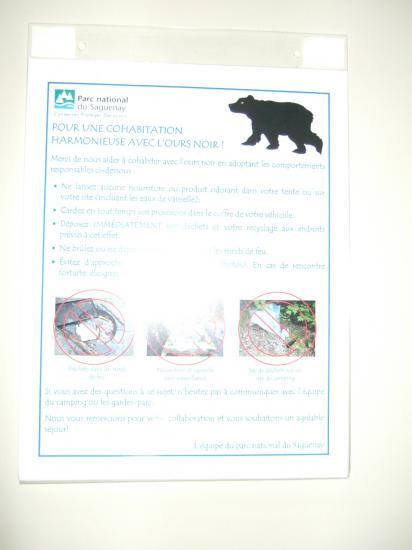 On a tellement bien suivi les consignes de sécurité qu'on en a même pas croiser d'ours :((