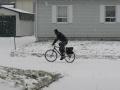 premiers tours de roues avec les schwalbe cx pro sur la neige fraiche