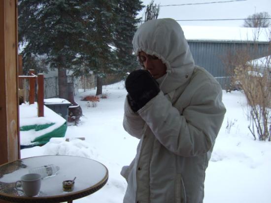 Clope sous la neige